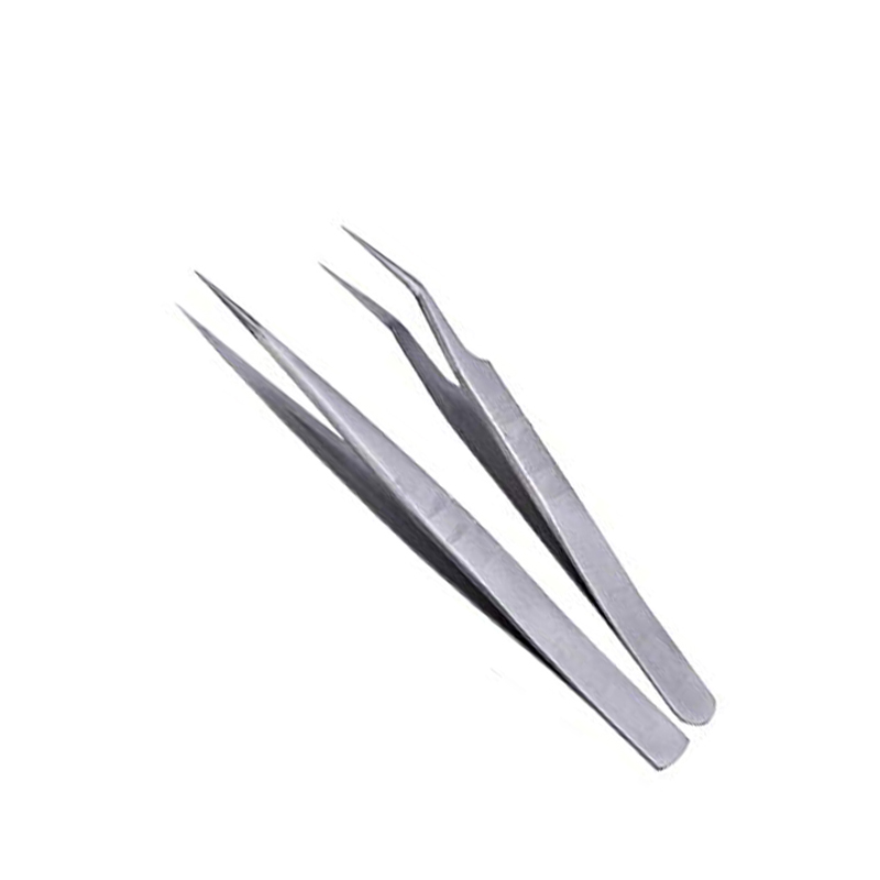 Stainless Steel Volume Slim STR Angled Tweezers