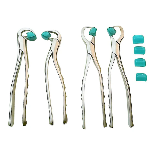 Physics Forceps set of 4 with a set of four extra bumper